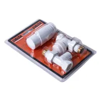 Комплект радиаторный Delta  прямой 1/2" с термоголовкой   М30х1,5,  RAL 9016	