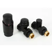 Комплект радиаторный Delta  прямой 1/2" с термоголовкой   М30х1,5,  RAL 9005	