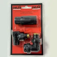Комплект вентилей Delta трехосевой 1/2"  Правый с термоголовкой   М30х1,5  RAL 9005	